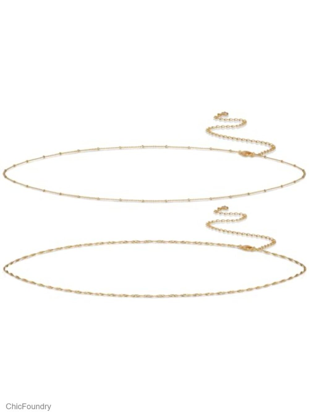 14K Gold Plated Body Chain for Women, Adjustable Waist Beads Belly Chain Sexy